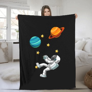 Discover Funny Rock Climbing Astronaut Fleece Blankets