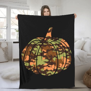 Discover Camo Camouflage Pumpkin Halloween Costume Art Fleece Blankets