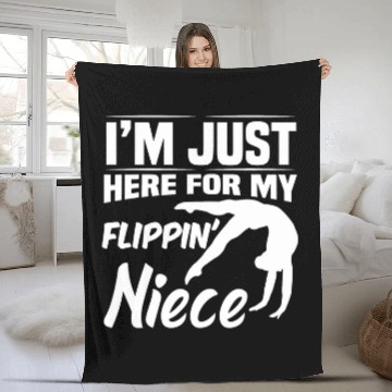 Discover Im Just Here For My Flippin Niece Gymnastics Aunt Uncle Baseball Tees Fleece Blankets