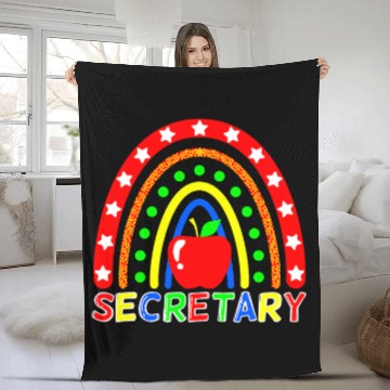 Discover Secretary Boho Rainbow Funny Back To School Baseball Tees Fleece Blankets