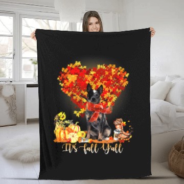 Discover Its Fall Yall Blue Heeler Dog Lovers Thanksgiving202 Fleece Blankets
