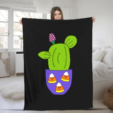 Discover Cactus In Halloween Candy Corn Pot Baseball Tees Fleece Blankets