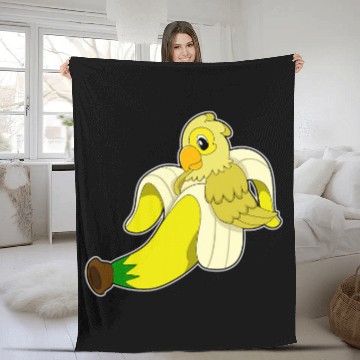 Discover Parrot Banana Fleece Blankets