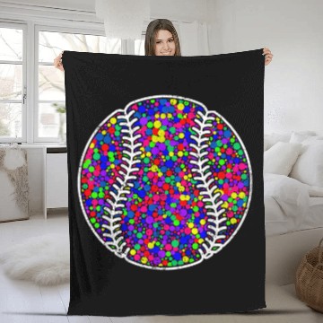 Discover Funny Polka Dot Baseball Lover Player International Dot Day 1 Fleece Blankets