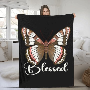 Discover Jesus Has My Back Butterfly Faith Christian Fleece Blankets