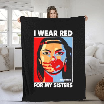Discover I Wear Red For MySister Native American Stop MMIW Fleece Blankets