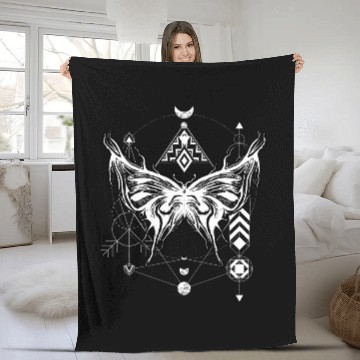 Discover Minimalist Insect Moth Witch Gothic Emo Grunge Aesthetic Fleece Blankets