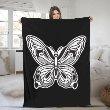 Discover Spooky Butterfly tattoo style occult Gothic Baseball Tees Fleece Blankets