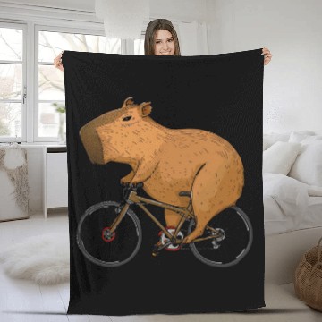 Discover capybaras Cycling Fleece Blankets