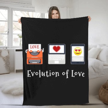 Discover Funny Valentines Evolution of Love Fleece Blankets