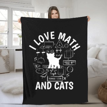 Discover Sarcastic I Love Math And Cats Minimalist Mathematic joke 23 Zip Fleece Blankets