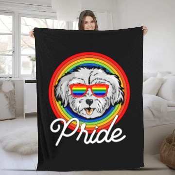 Discover Dog Maltese LGTB Pride Rainbow Flag Baseball Tees Fleece Blankets