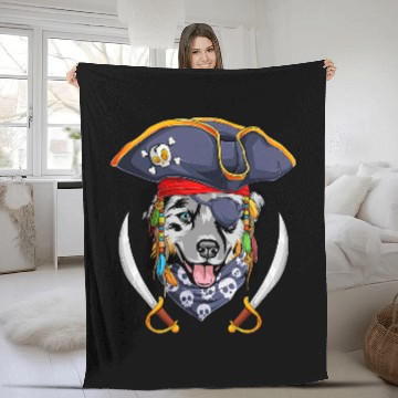 Discover Australian Shepherd Pirate Funny Aussie Dog 40 Fleece Blankets