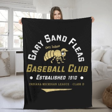 Discover Gary Sand Fleas indianas vintages Defunct Baseball Unisex Fleece Blankets