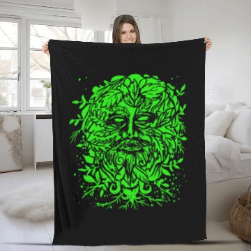 Discover Green Man Pagan Mythology Gothic Art Fleece Blankets