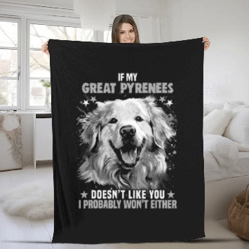 Discover Great Pyrenees Dog Lover Design for Dog Owner Great Pyrenees Fleece Blankets