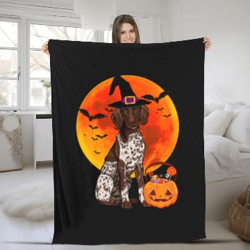 Discover Halloween German Shorthaired Pointer Jack O Lantern Pumpkin Baseball Tees Fleece Blankets