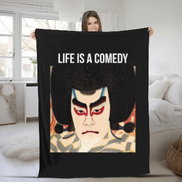 Discover Comedy Comedian Clown Kabuki Theater Actor Stage Quote Fleece Blankets