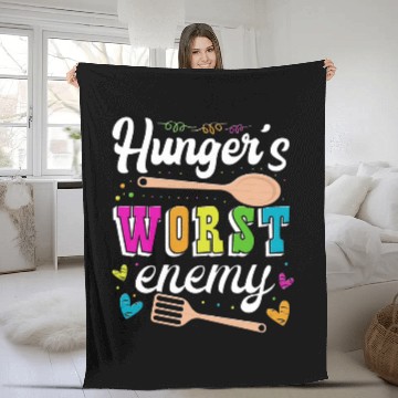 Discover Hungers Worst Enemy Lunch Lady Ladies Cafeteria Worker 4 Fleece Blankets