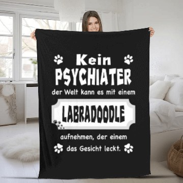 Discover Funny No Psychiatrist Design Labradoodle Fleece Blankets