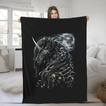 Discover Gothic Unicorn Baseball Tees Fleece Blankets