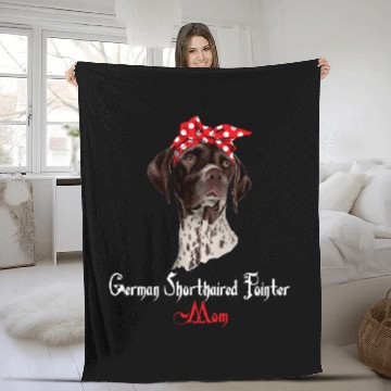Discover dog mama puppy mom german shorthaired pointer Fleece Blankets