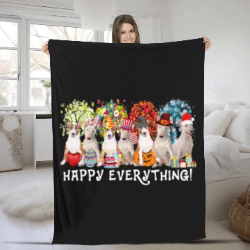 Discover Happy Everything Bull Terrier Dog Seasons All Year Tree Love37 Baseball Tees Fleece Blankets