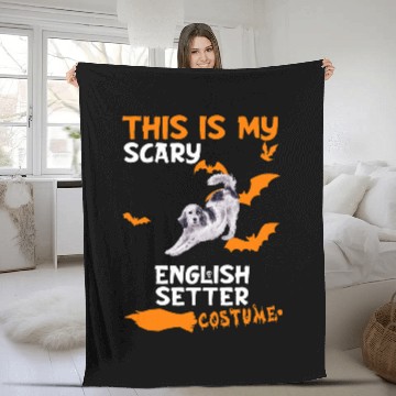 Discover English Setter Costume Halloween Lazy Scary Dog Fleece Blankets