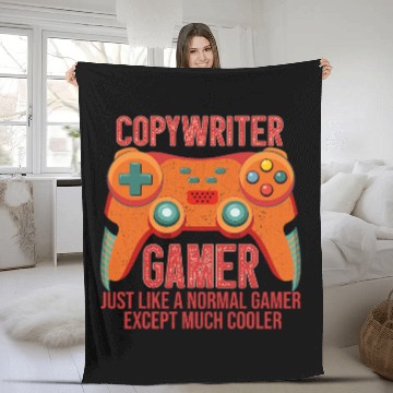 Discover Copywriter Gamer Video Game Controller for writer Zip Fleece Blankets