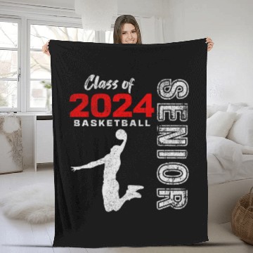 Discover Basketball Player Senior Class of 2024 Graduation 2024 Baseball Tees Fleece Blankets