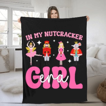 Discover In My Nutcracker Girl Era Pink Christmas Nutcracker Ballet Fleece Blankets