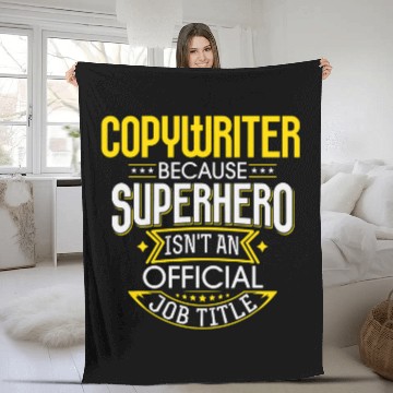 Discover Copywriter Idea Funny Superhero Job writer Zip Fleece Blankets