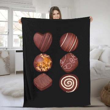 Discover Delicious Chocolate Sweets Six Chocolate Sweets Baseball Tees Fleece Blankets