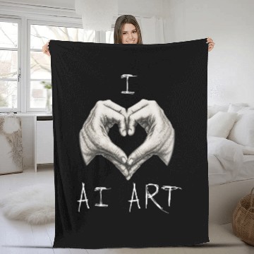 Discover Funny AI Art Fleece Blankets