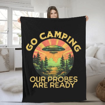 Discover Funny Camping Hiking UFO Alien Abduction Extraterrestrial 1 Baseball Tees Fleece Blankets