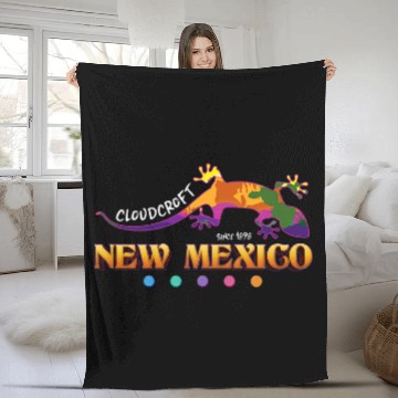 Discover Cloudcroft New Mexico USA Desert Gecko Vacation Souvenir Fleece Blankets
