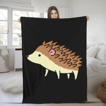 Discover Cute Hedgehog Art Design For All Hedgehog Lovers 3 Fleece Blankets