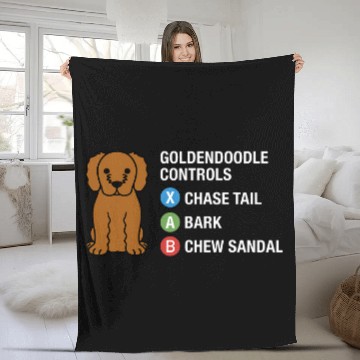 Discover Goldendoodle Controls Dog Fleece Blankets