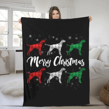 Discover English Pointer Merry Christmas Argyle Dog Fleece Blankets