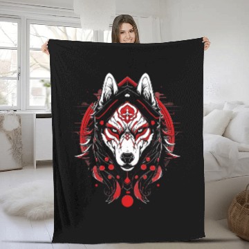 Discover Husky Dog Ninja Samurai Japanese Transformation Cute Fleece Blankets