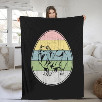 Discover Happy Easter Egg American Eskimo Dog Graphic Cool Easter Day Baseball Tees Fleece Blankets