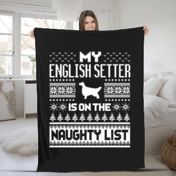 Discover English Setter On Naughty List Dog Ugly Christmas Baseball Tees Fleece Blankets