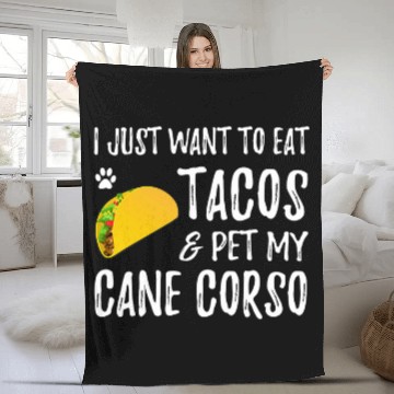 Discover Cane Corso Taco Lover Cinco de Mayo Cat Mom Gift Fleece Blankets