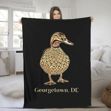 Discover Georgetown DE Native American Mallard Duck Birdwatching Fleece Blankets