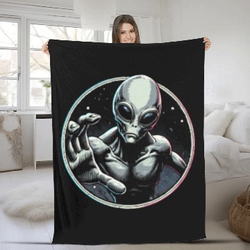 Discover Gray Alien UFO Fleece Blankets