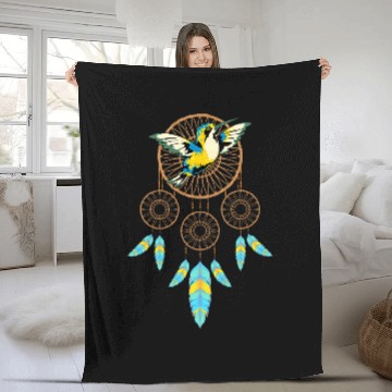 Discover Indigenous Boho Hummingbird Native American Dreamcatcher Baseball Tees Fleece Blankets
