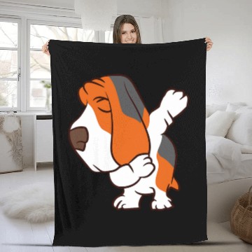 Discover Cute Dabbings Basset Hound Fleece Blankets