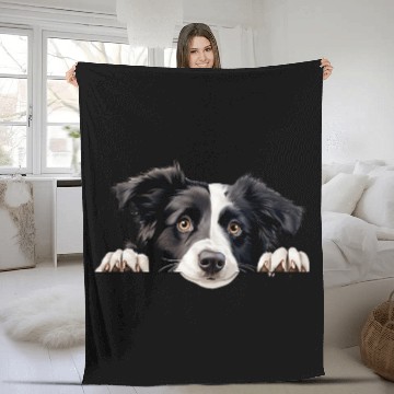 Discover Cute Border Collie For Dog Lovers Fleece Blankets