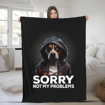Discover Bulldog Coffee I Grumpy Dog I Sorry Not My Problems Fleece Blankets