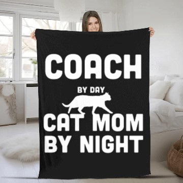 Discover Coachs By Day Cat Mom By Night 1 Fleece Blankets